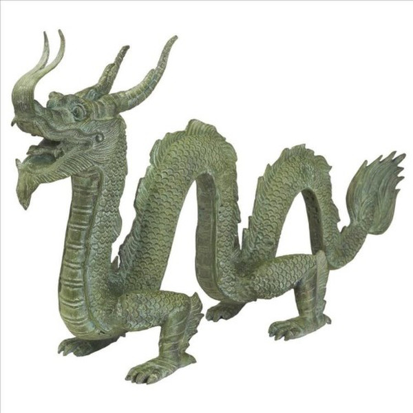 Asian Dragon of the Grand Temple Cast Bronze Garden Statue Oriental